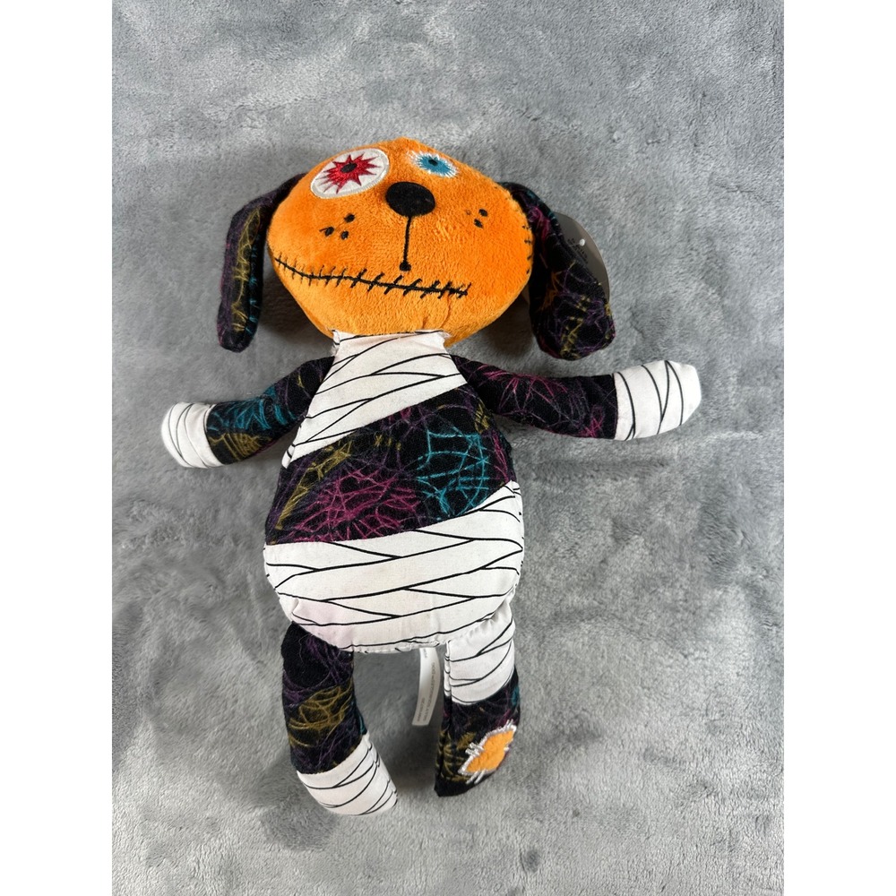 Ganz Silly Squiggles Halloween Mummy Dog Plush Neon Spiderweb Stuffed Animal 14"